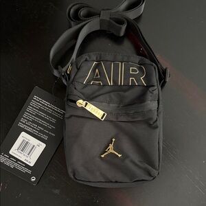 Jordan Black and Gold Crossbody Bag